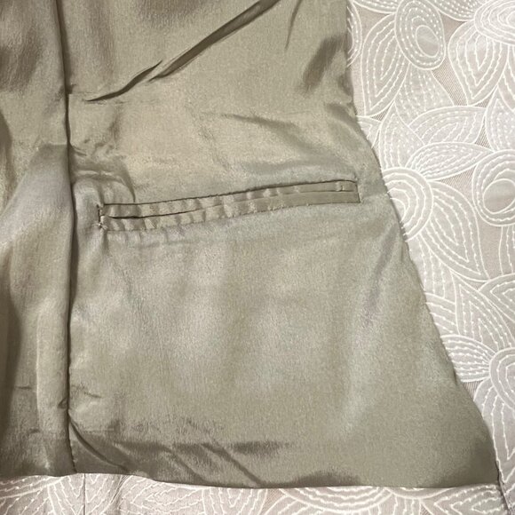 Marlowe Italy Womens Tan 2 Piece Suit Skirt Jacket Silk Cotton size IT 40 US 6 - Picture 11 of 14